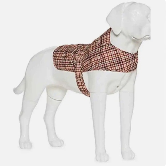 St.John’s Bark Dog Coat Jacket Houndstooth Neutral Small Winter Puffer Preppy - Picture 1 of 11